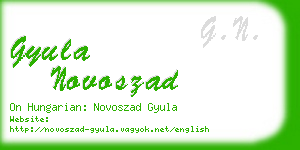 gyula novoszad business card